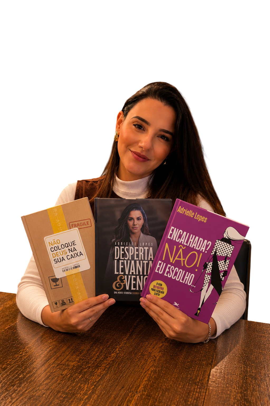 Adrielle Lopes e seus livros